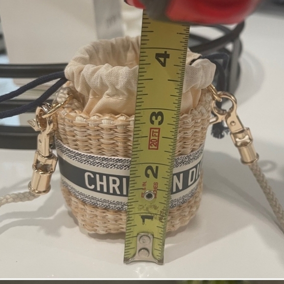 🔥LAST Day💙 Christian DIOR Authentic Straw Pouch Rattan MINI Rare - Picture 3 of 16